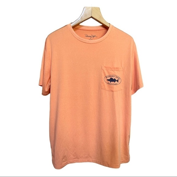 Panama Jack Ocean Friendly Orange Short Sleeve Pocket T-Shirt, Size Medium - Picture 1 of 6